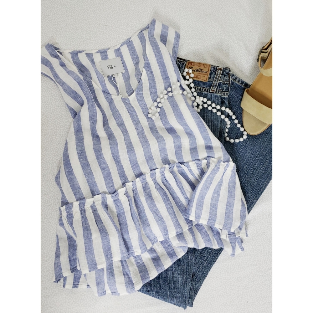 Rails | Mira - Ciel Stripe hi-low Tank Top sz Lg.